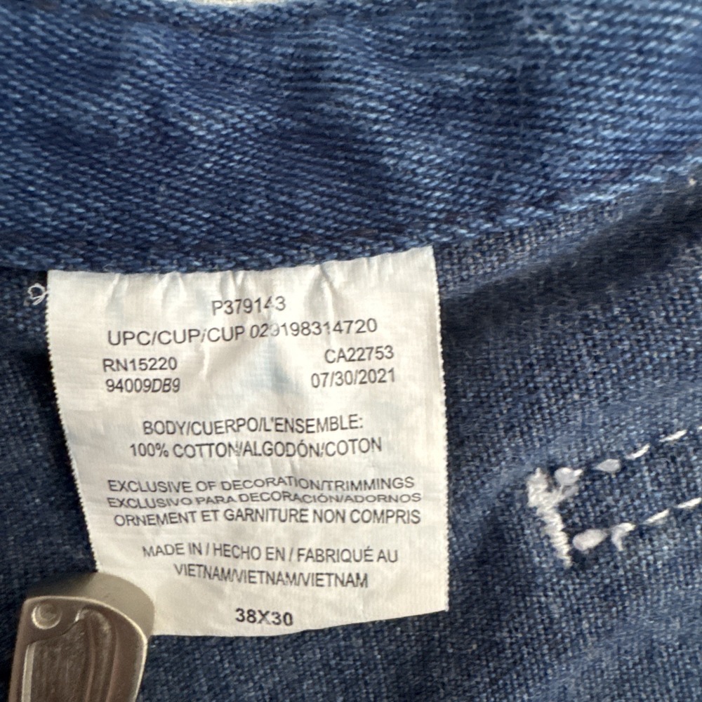 Big Smith Mens Blue Denim Bib Overalls 38x30 Medium Wash Workwear Cotton XL - Picture 13 of 15